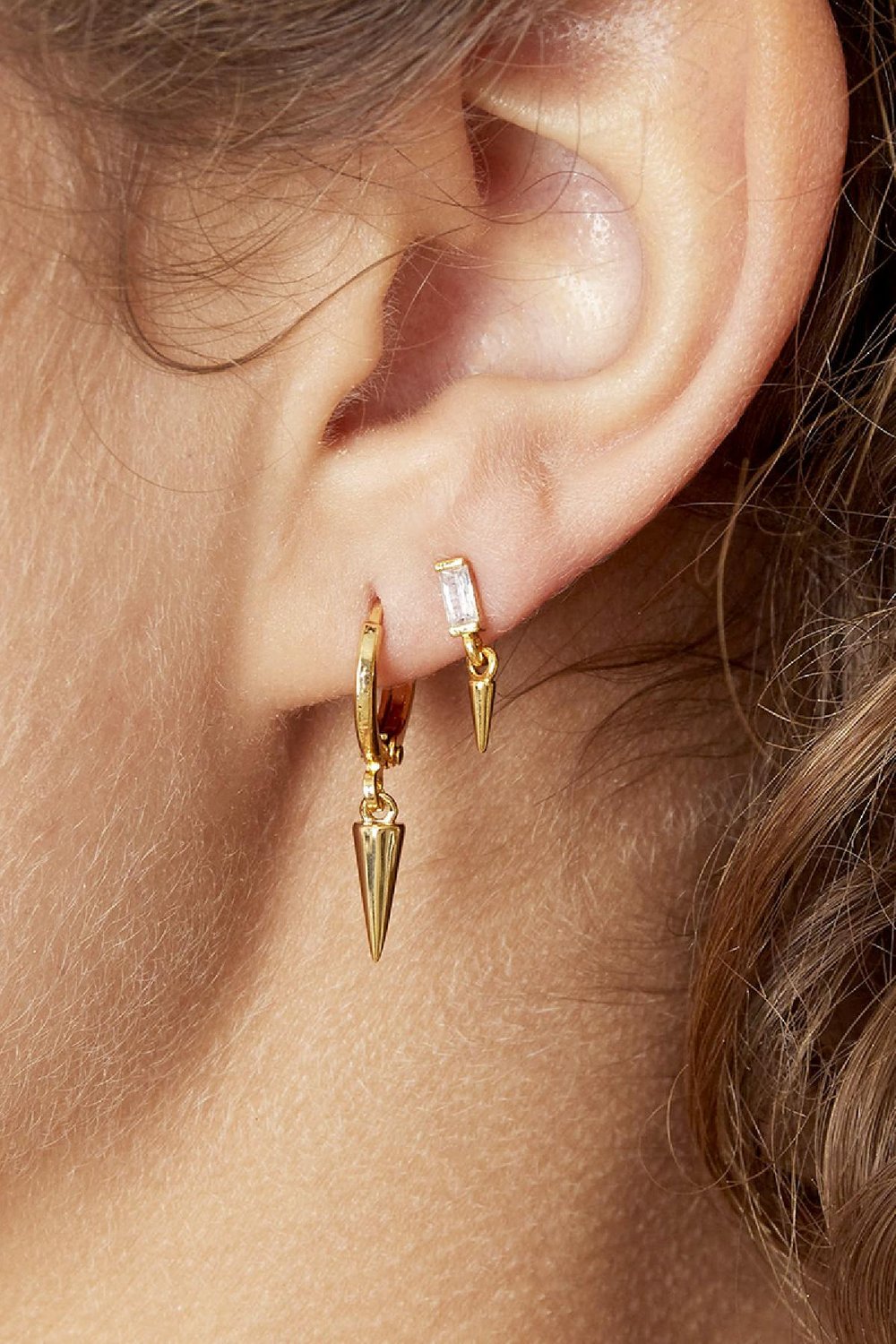 Boucles d'oreilles Little Cone Argenté Cuivré h5Image2
